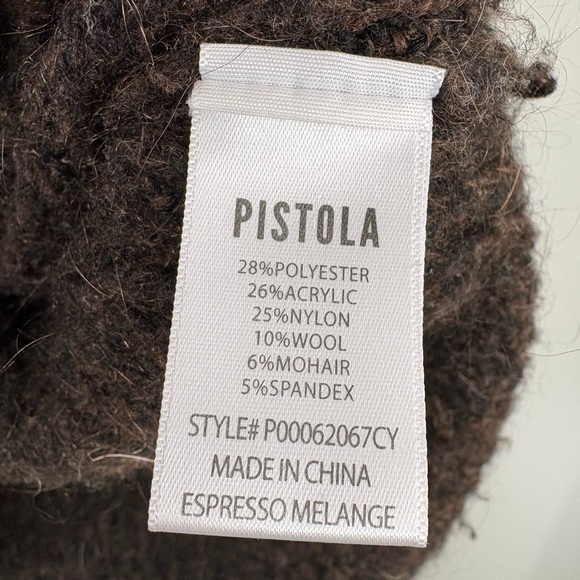 Pistola Espresso Mohair Blend Sweater | cozy textured knit crewneck Size L - Picture 3 of 5